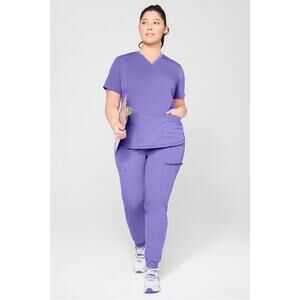 NWT Fabletics On Call Scrub Jogger Pants 2X Short Purple Medical SAMPLE Piece